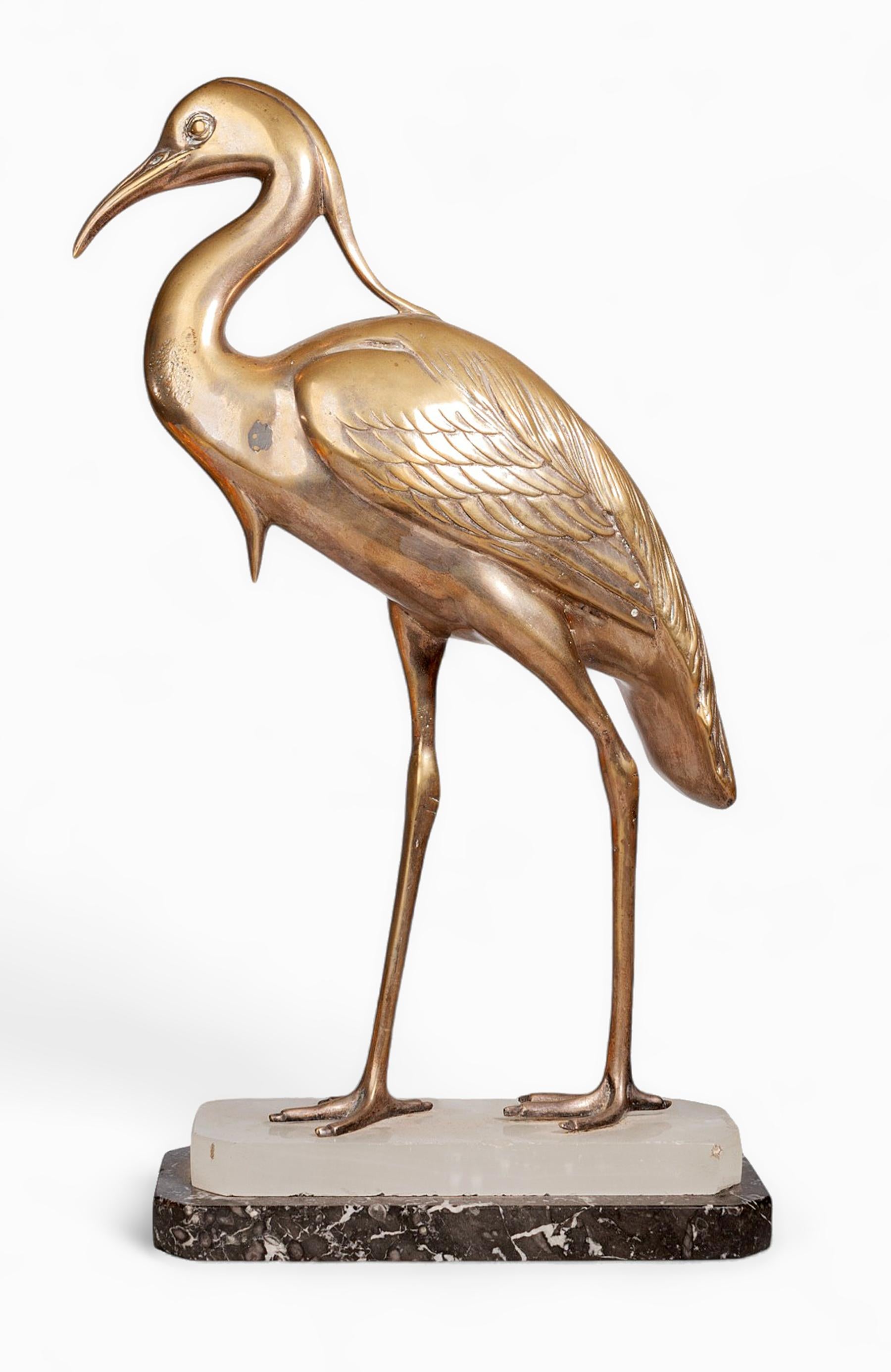 Calco Scultura Art Déco in spelta con base in marmo firmata da Julcame Reg, Francia in vendita