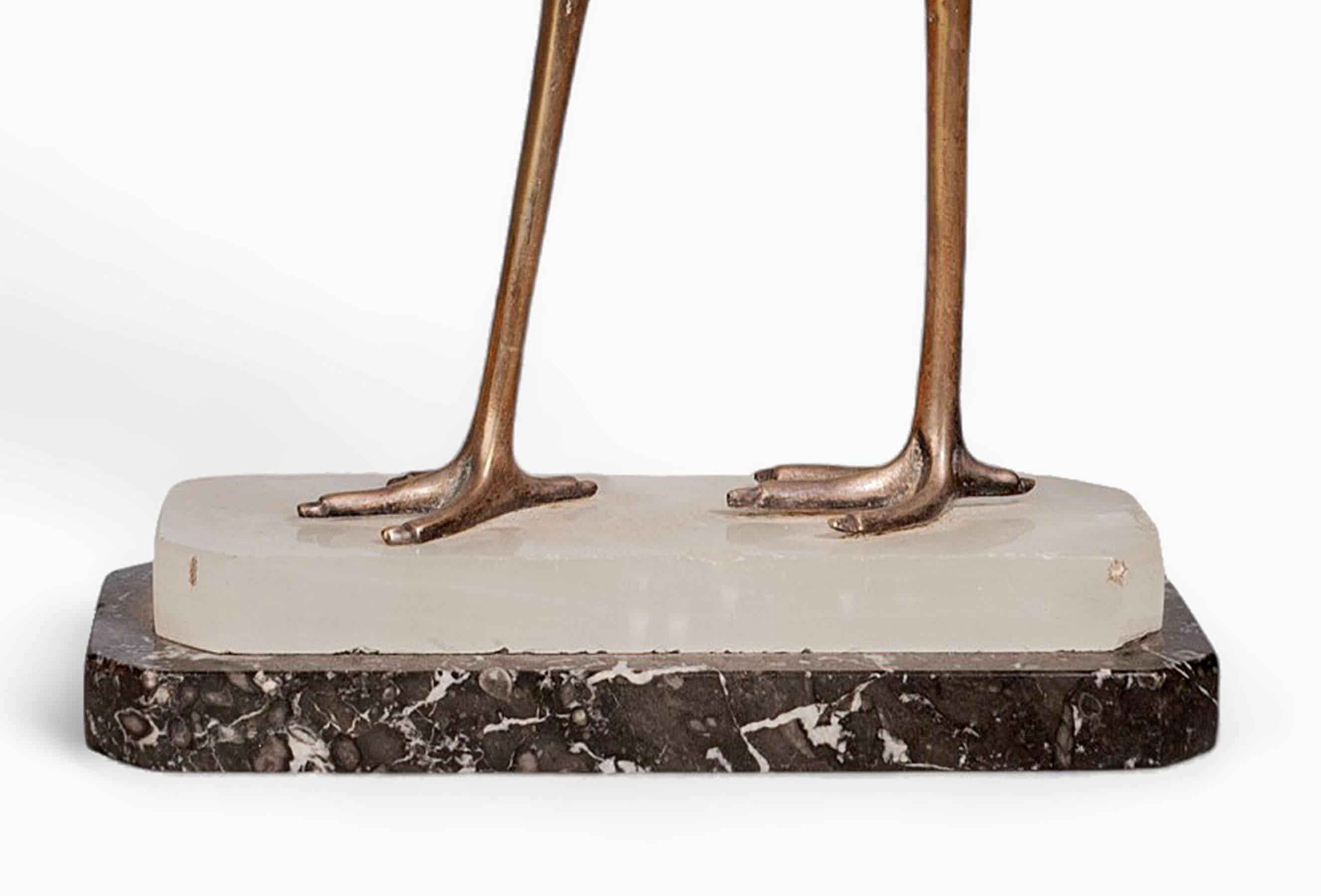 Scultura Art Déco in spelta con base in marmo firmata da Julcame Reg, Francia in vendita 1