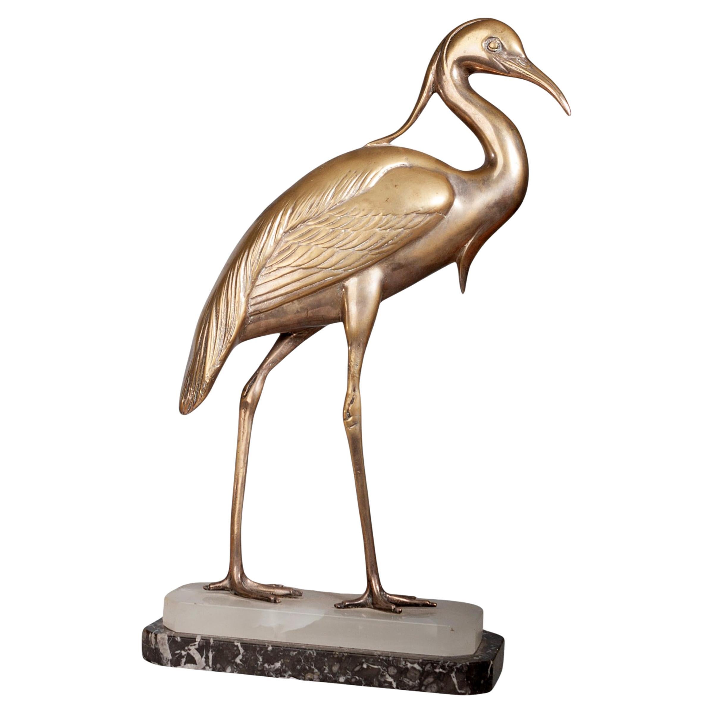 Scultura Art Déco in spelta con base in marmo firmata da Julcame Reg, Francia in vendita