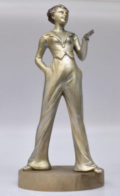 Art Deco Spelter Figure Attributed to Josef Lorenzl, c1930s