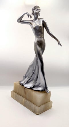Figurine Art déco en spelter de Josef Lorenzl, vers 1930