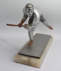 Art Deco Spelter Ice Skater Figure Attributed to Josef Lorenzl, circa 1930s
