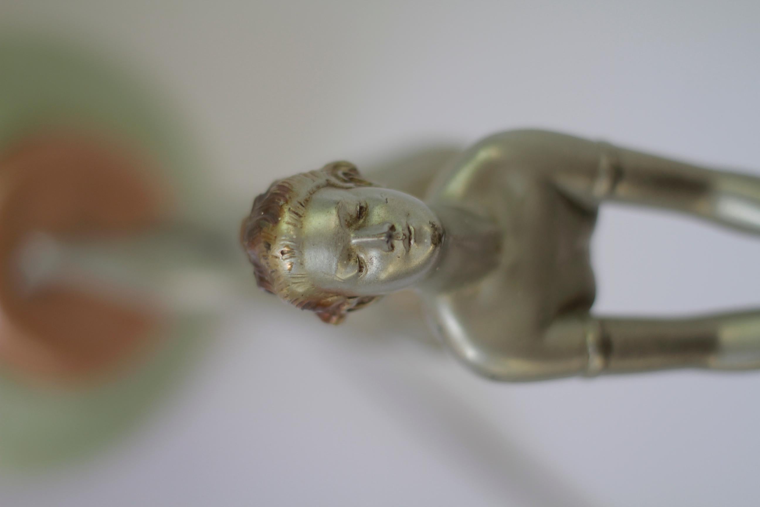 Art Deco Spelter Lady Lamp in the Manner of Lorenzl circa 1930s In Good Condition In Dereham, GB