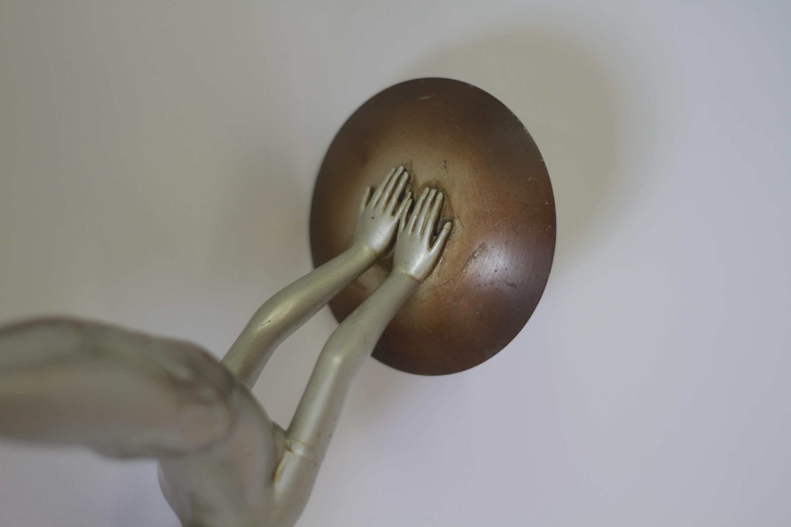 Art Deco Spelter Lady Lamp in the Manner of Lorenzl circa 1930s 2