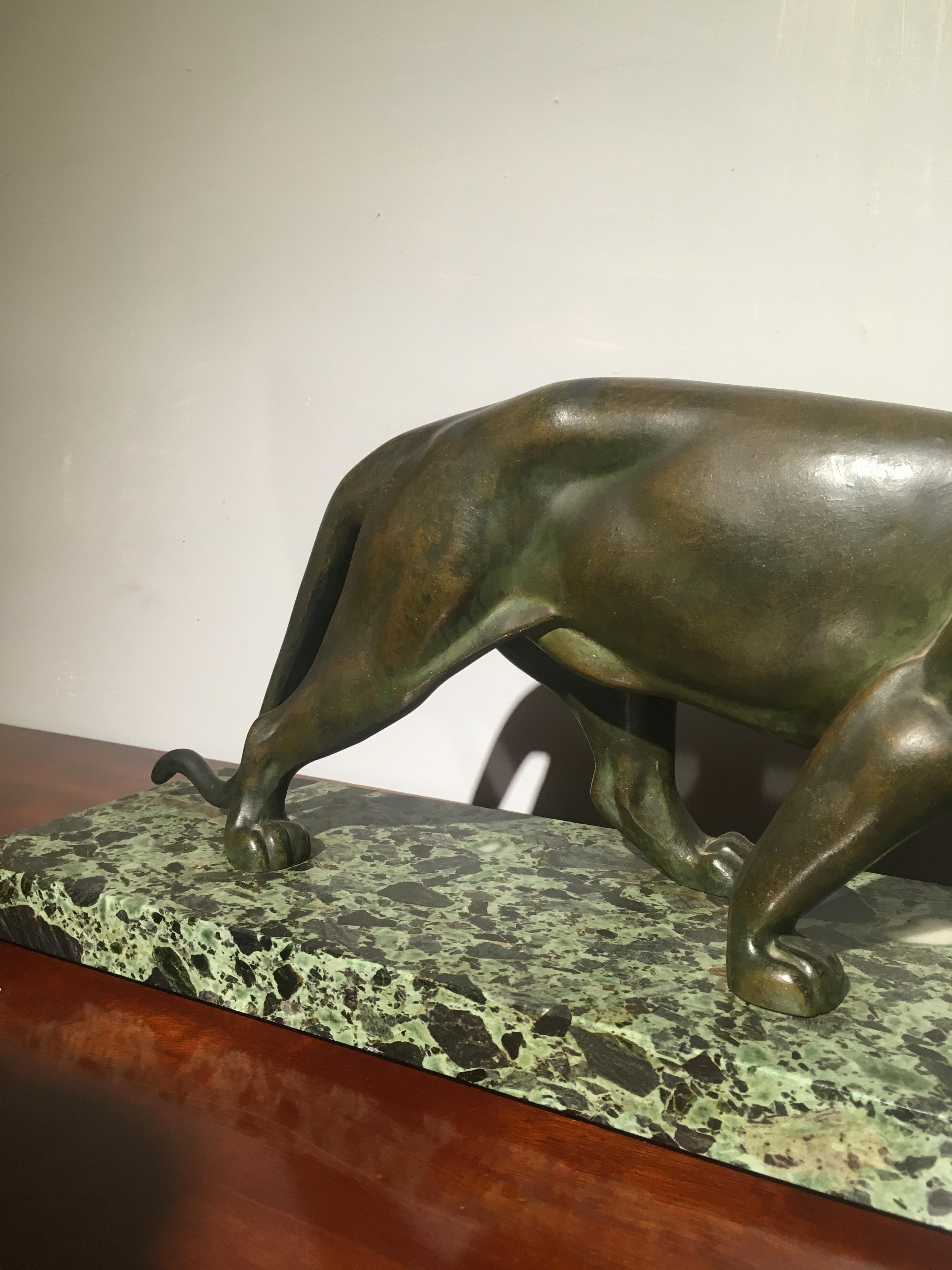 Art Deco Spelter Model of a Panther In Good Condition In Honiton, Devon