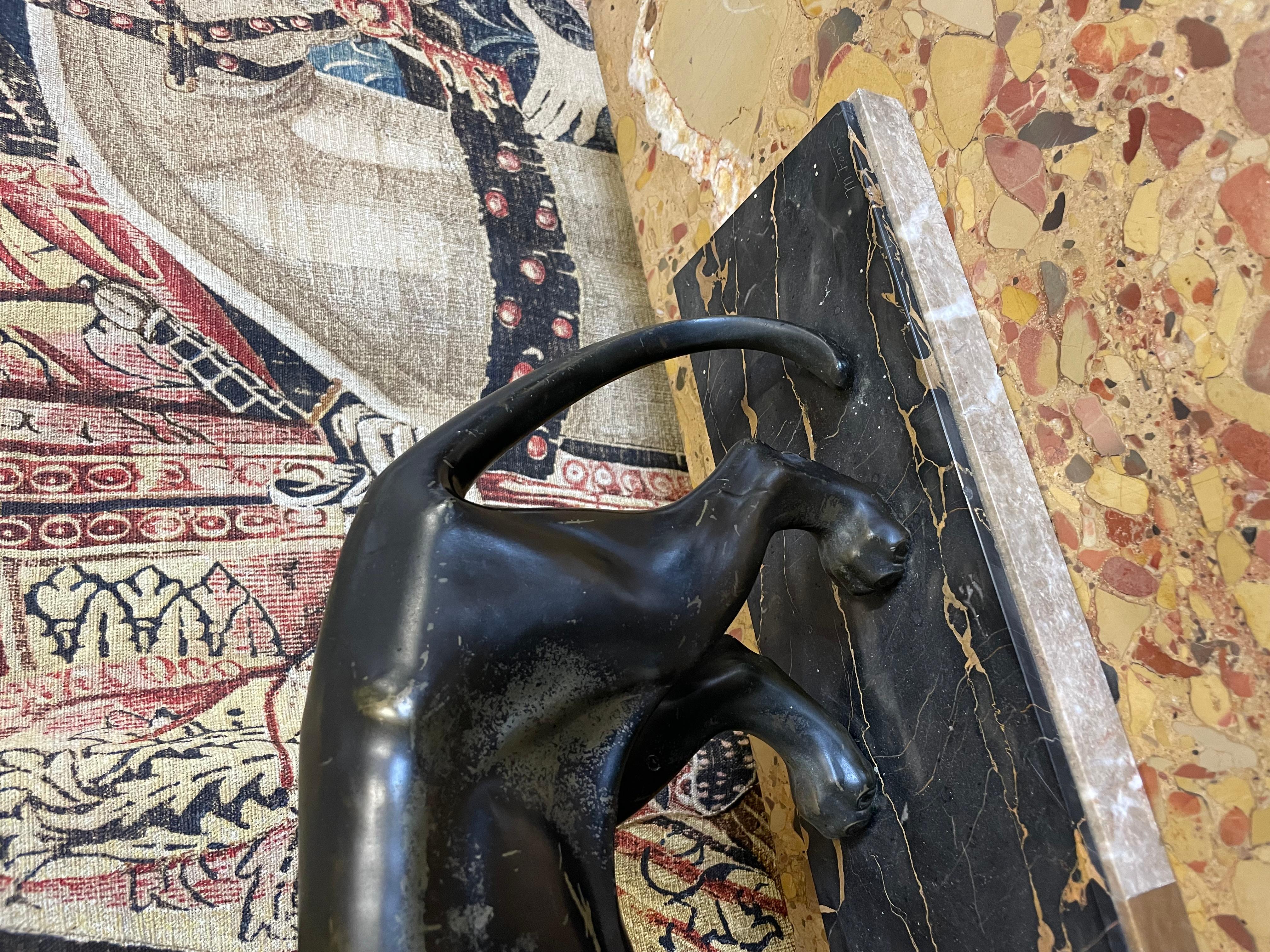 Art Deco spelter panther by M Font In Good Condition For Sale In Budleigh Salterton, GB