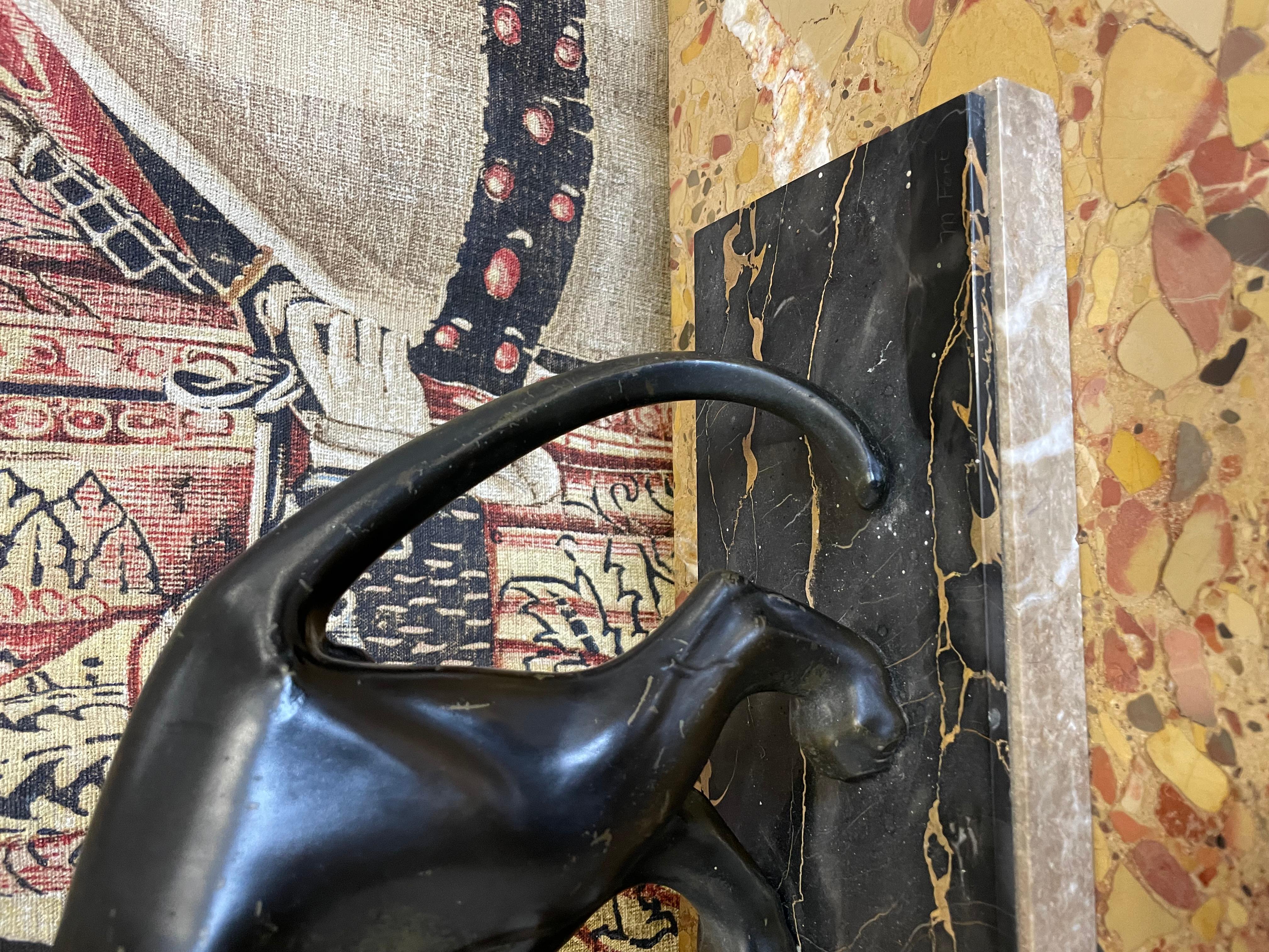 Spelter Art Deco spelter panther by M Font For Sale