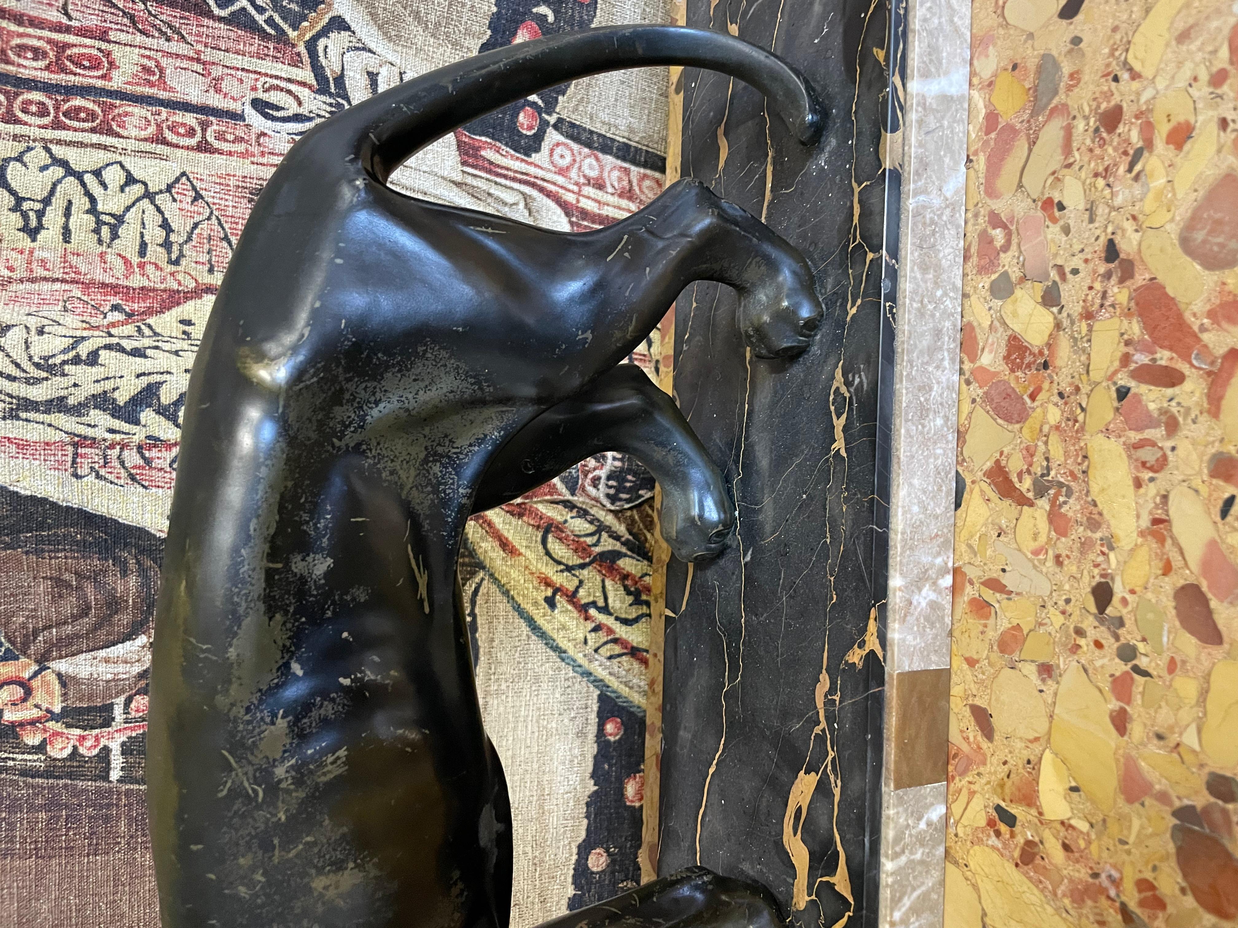 Art Deco spelter panther by M Font For Sale 1