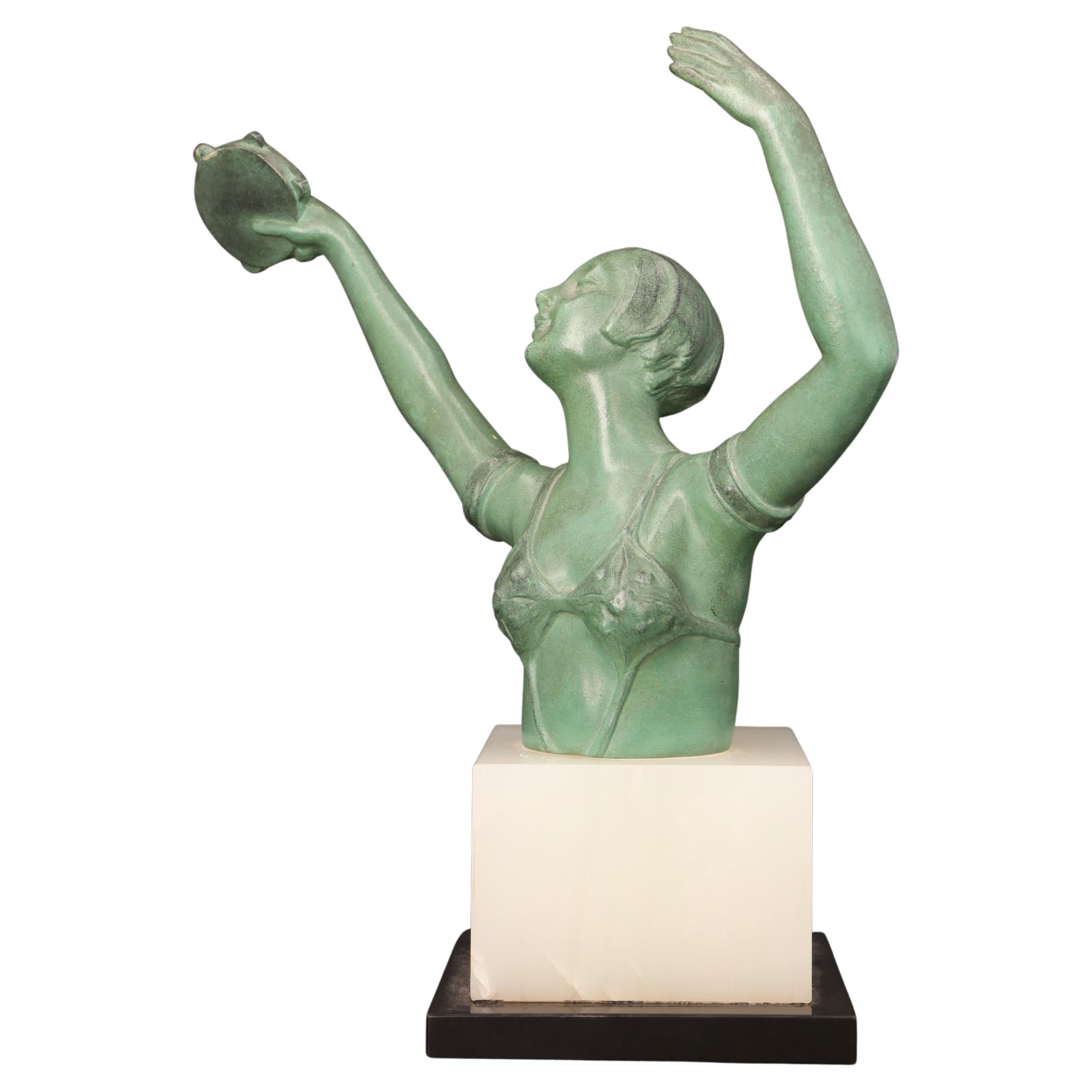 Art Deco Spelter Sculpture "bust Of A Woman"