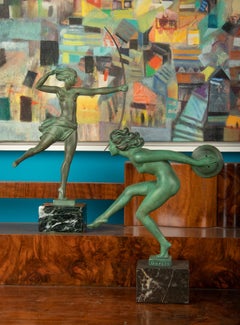 Art Deco Spelter Sculpture "Joy" by Garcia and Max Le Verrier