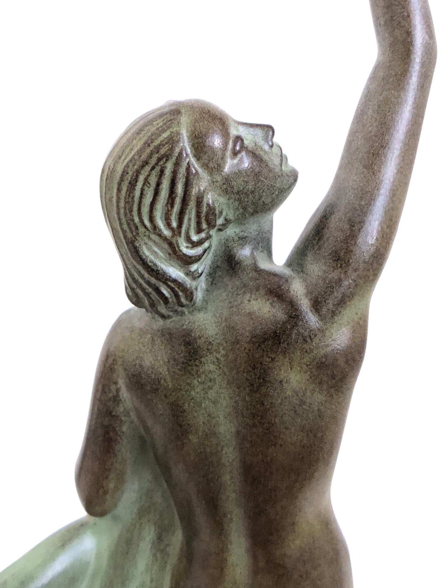 Art Deco Spelter Sculpture Love Message by Pierre Le Faguays and Max Le Verrier 3