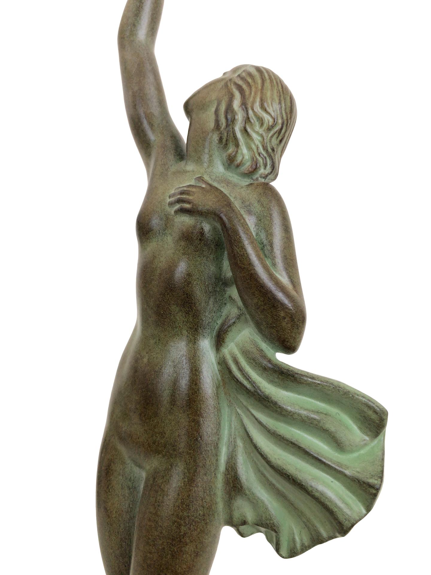 Art Deco Spelter Sculpture Love Message by Pierre Le Faguays and Max Le Verrier 7