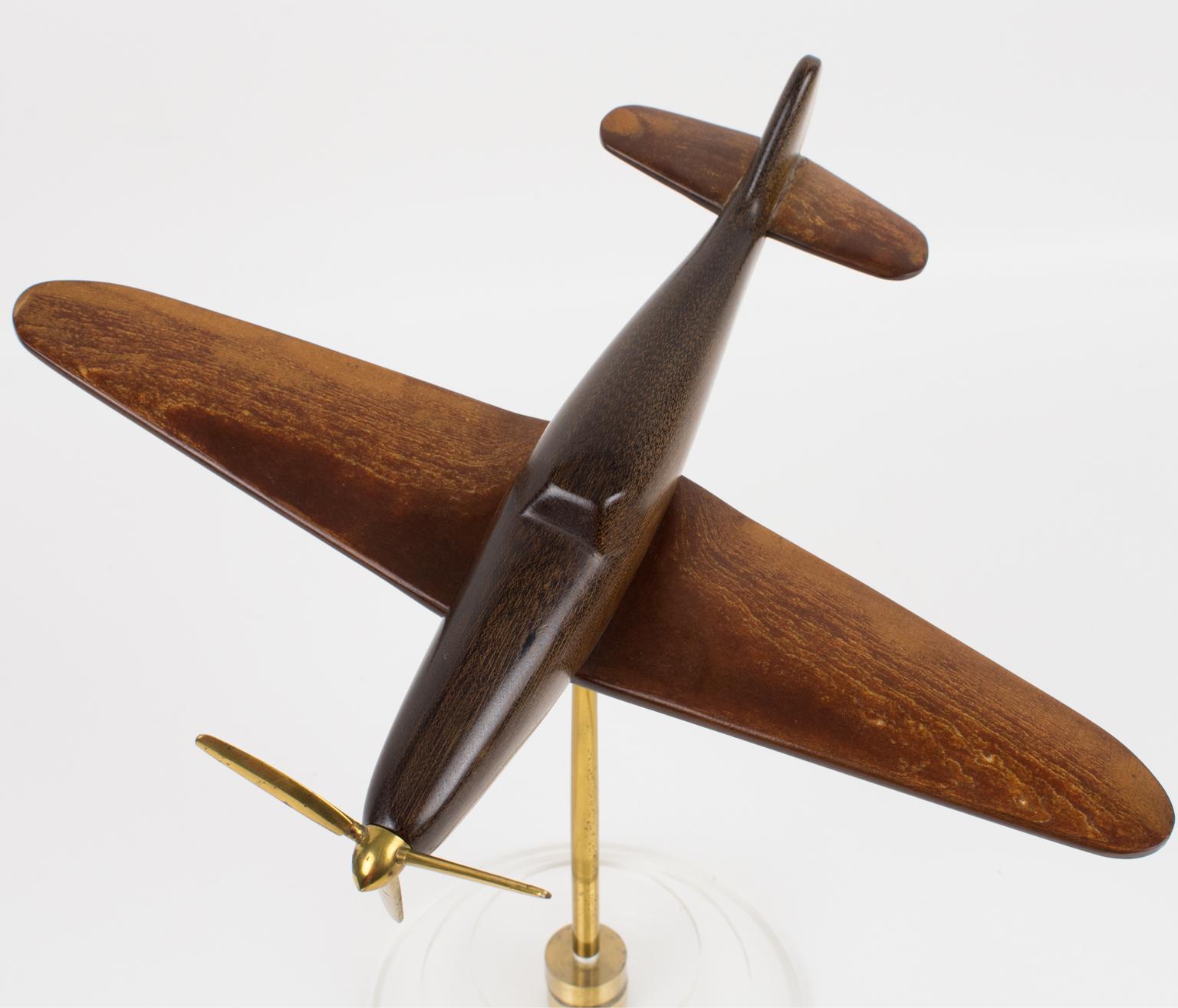 Metal Art Deco Spitfire Bakelite Airplane Aviation Model