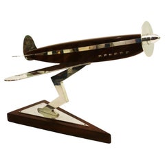 Art Deco Spitfire Wooden & Aluminum Airplane Desk Model, Asprey, ca 1940's