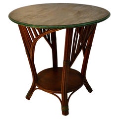Art Deco Split Reed Side Table by Kaltex Fine Original Finish