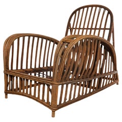 Art Deco  Split Reed Stick Wicker  Lounge Chair by Ficks Reed