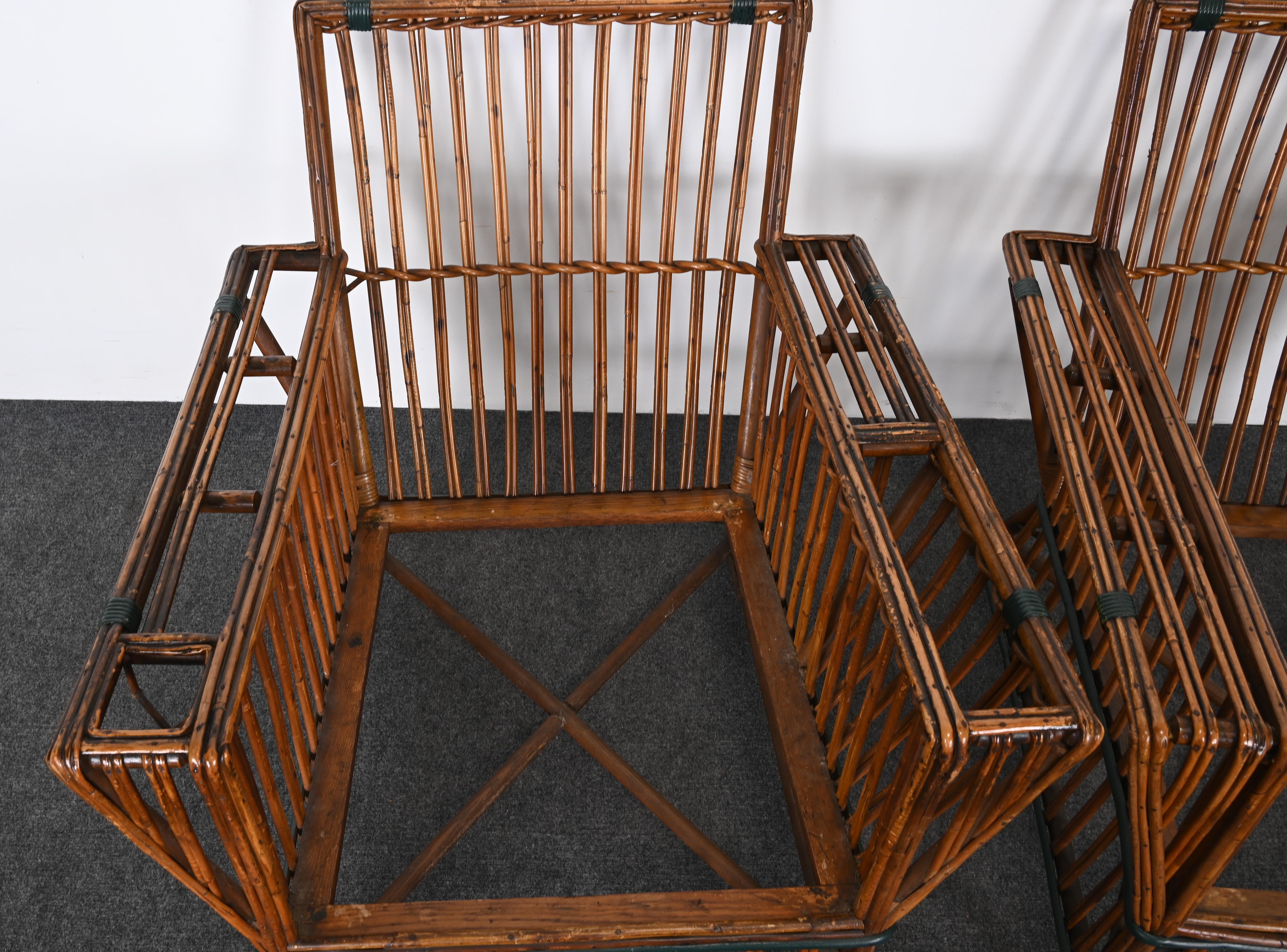 Paire de fauteuils en osier ou canapé fendu Ypsilanti Stick Reed Art Déco des années 1930 2