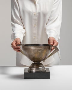 Art Deco Sports Trophy on Weathered Gray Stone Base, France, 1930-1939