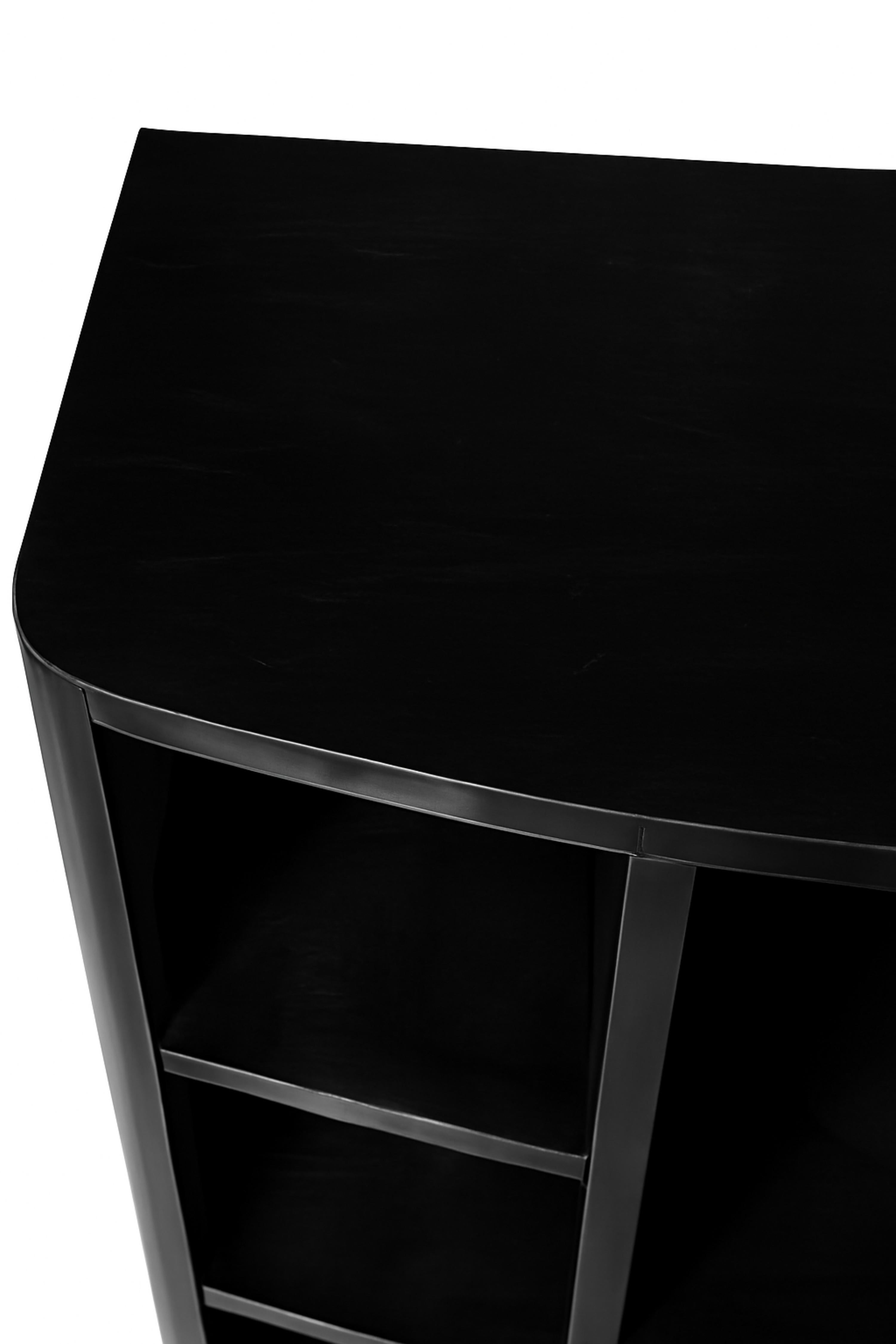 Art Deco Spruce Wood Black Lacquer Commode, 1940s For Sale 1