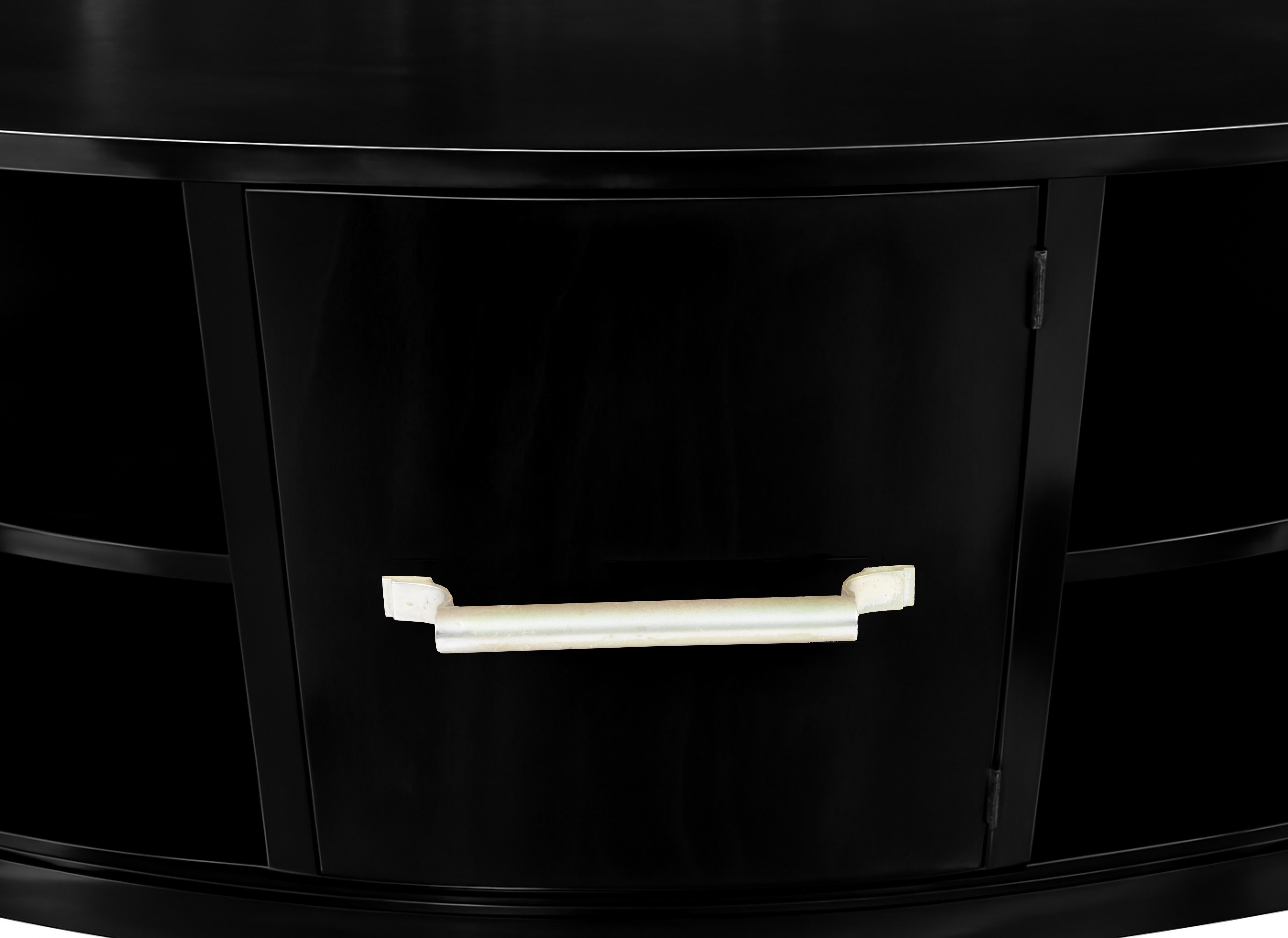 Art Deco Spruce Wood Black Lacquer Commode, 1940s For Sale 3