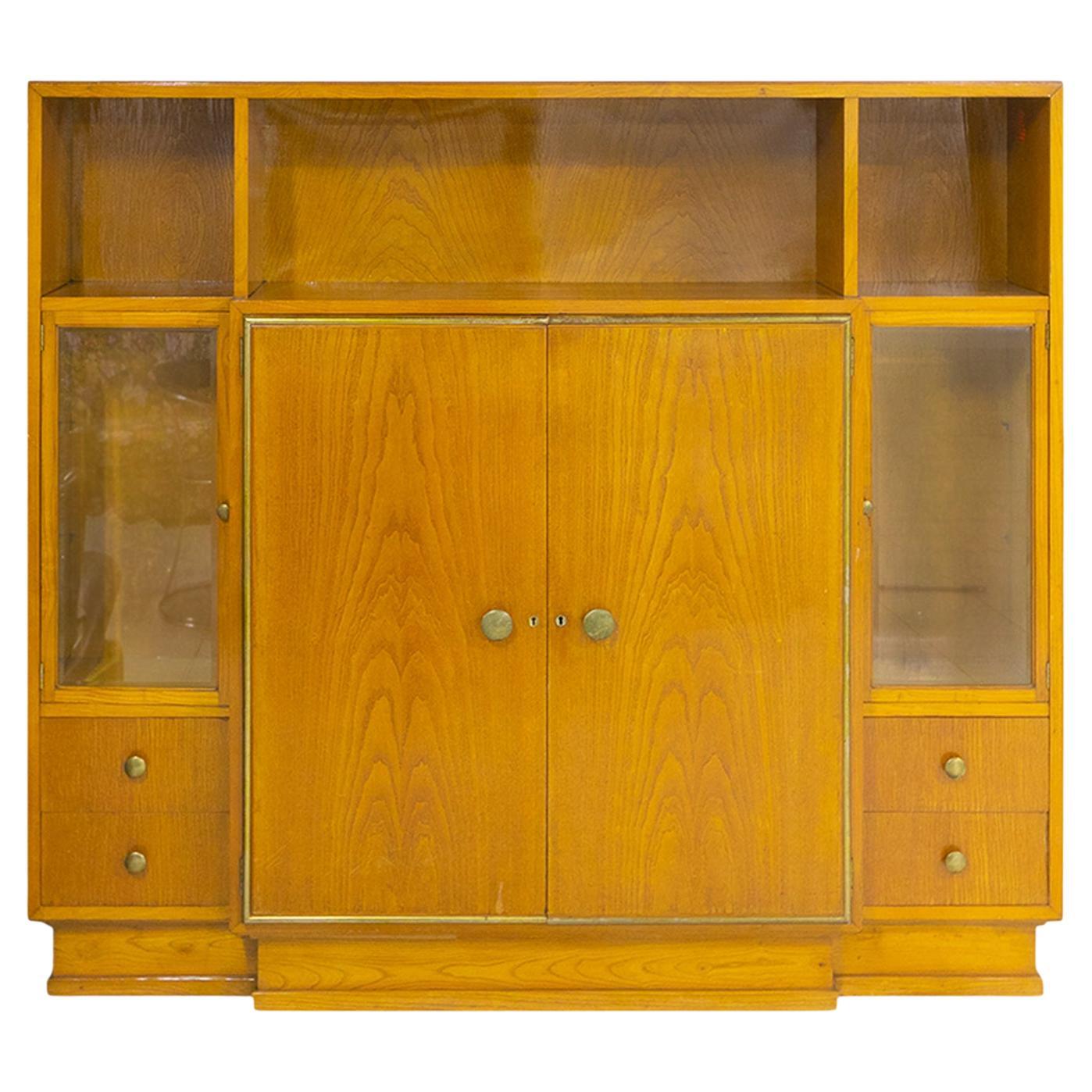 Vetrina Art Deco in legno di abete, anni 
40 in vendita