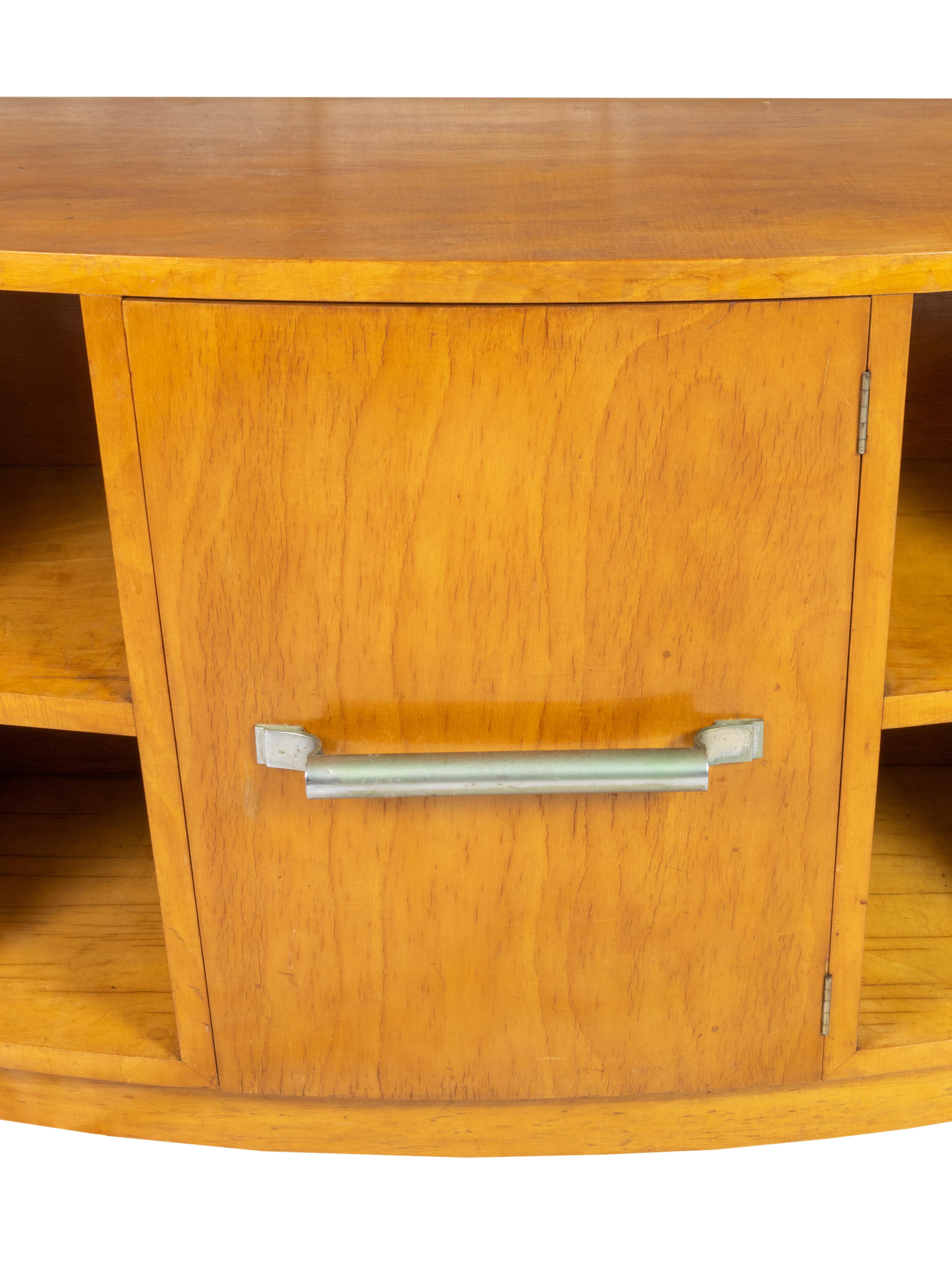 Metal Art Deco Spruce Wood Small Commode, 1940s For Sale