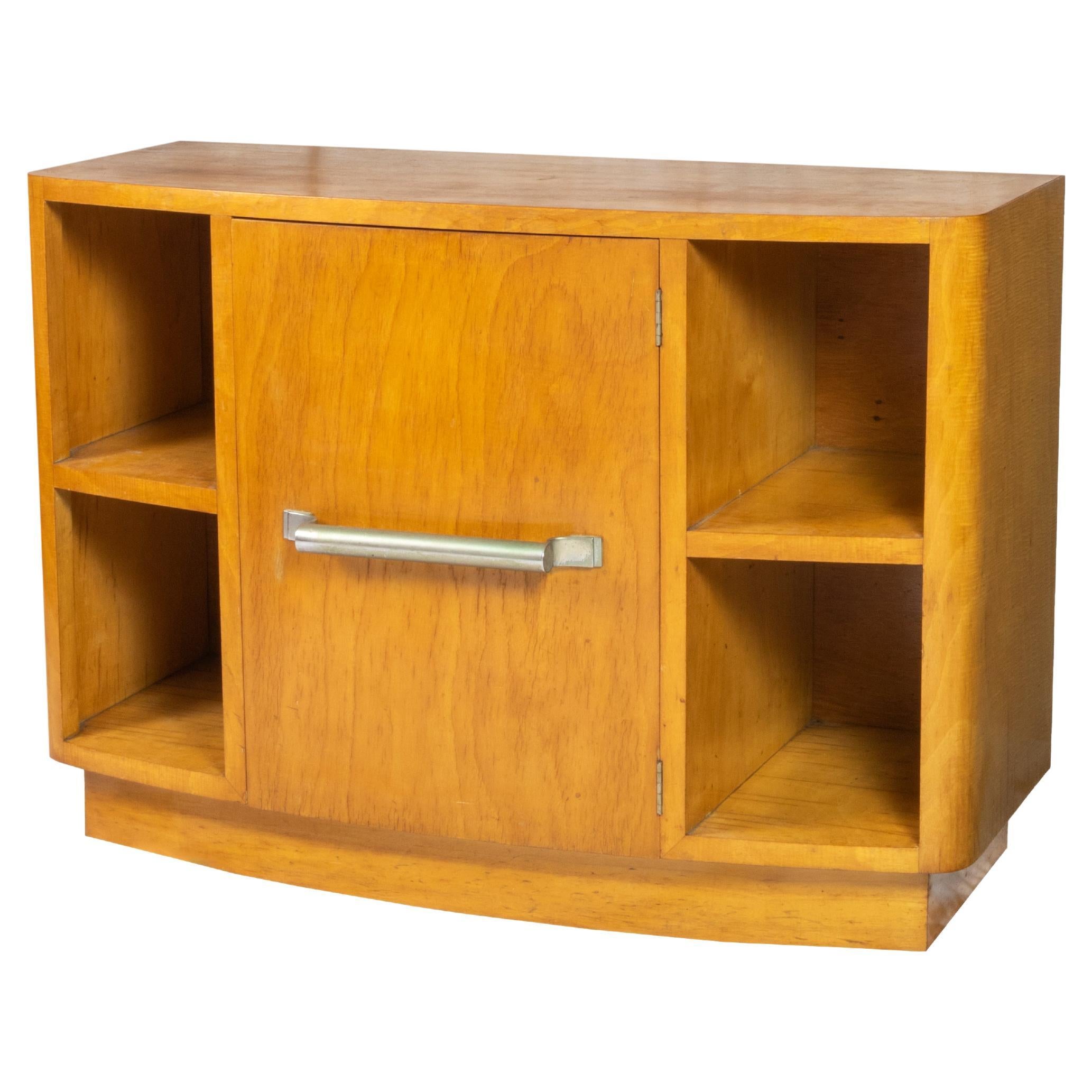 Art Deco Spruce Wood Small Commode, 1940s