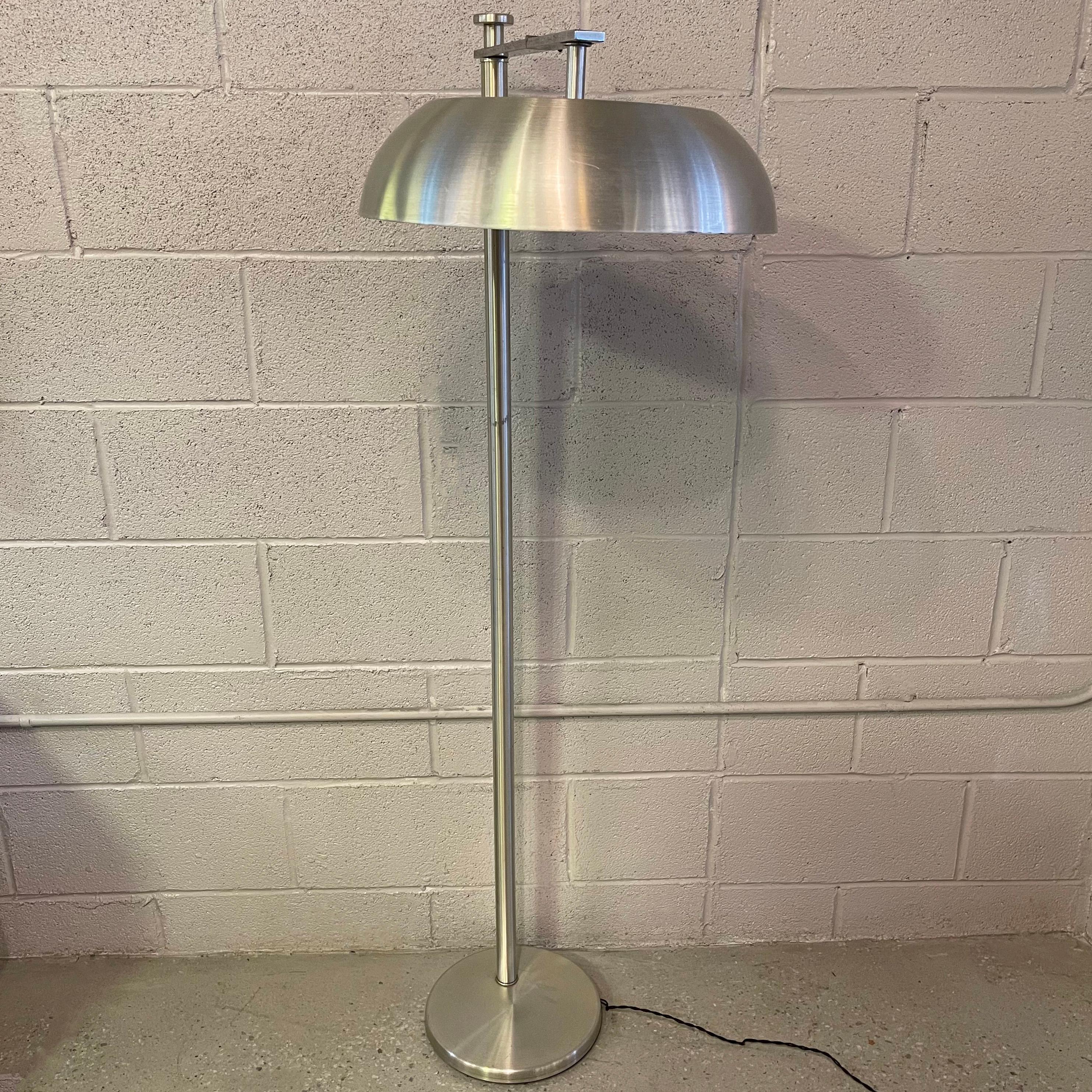 Flip-Top-Stehlampe aus gesponnenem Aluminium im Art déco-Stil von Kurt Versen im Angebot 3