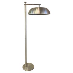 Flip-Top-Stehlampe aus gesponnenem Aluminium im Art déco-Stil von Kurt Versen