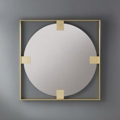 Art Deco Square Brass Mirror