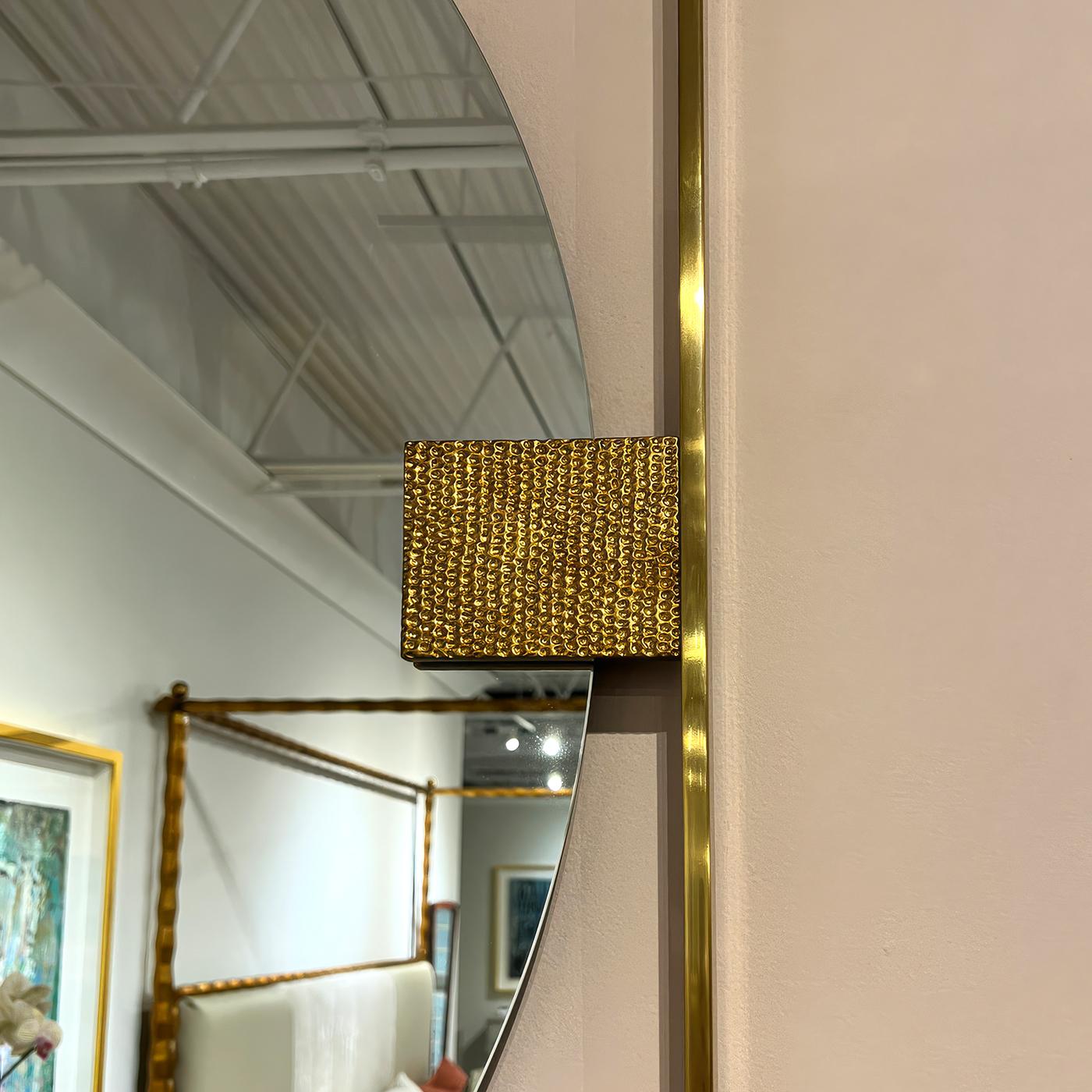 Specchio quadrato in ottone Art Deco Mirror In condizioni Nuovo in vendita a Westwood, NJ