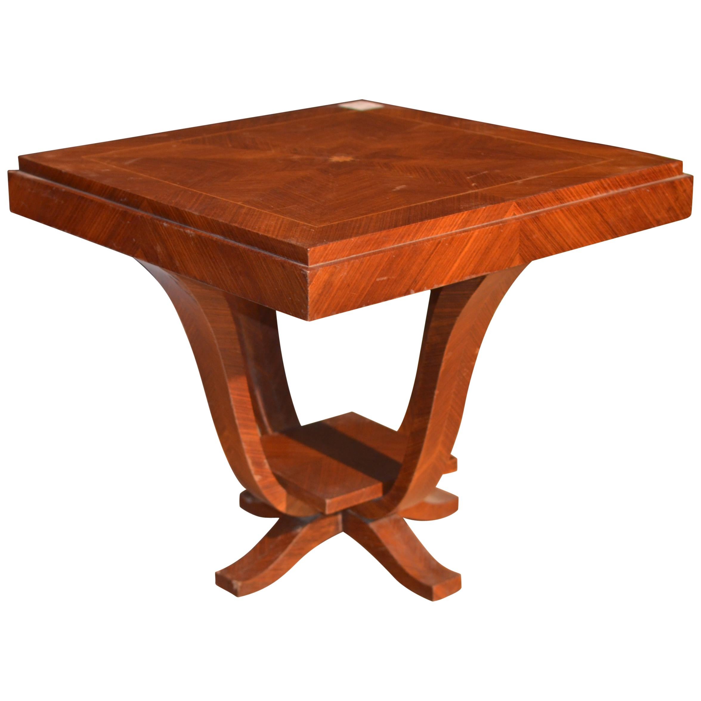 Art Deco Square Dining Table in Rosewood, 1925 For Sale
