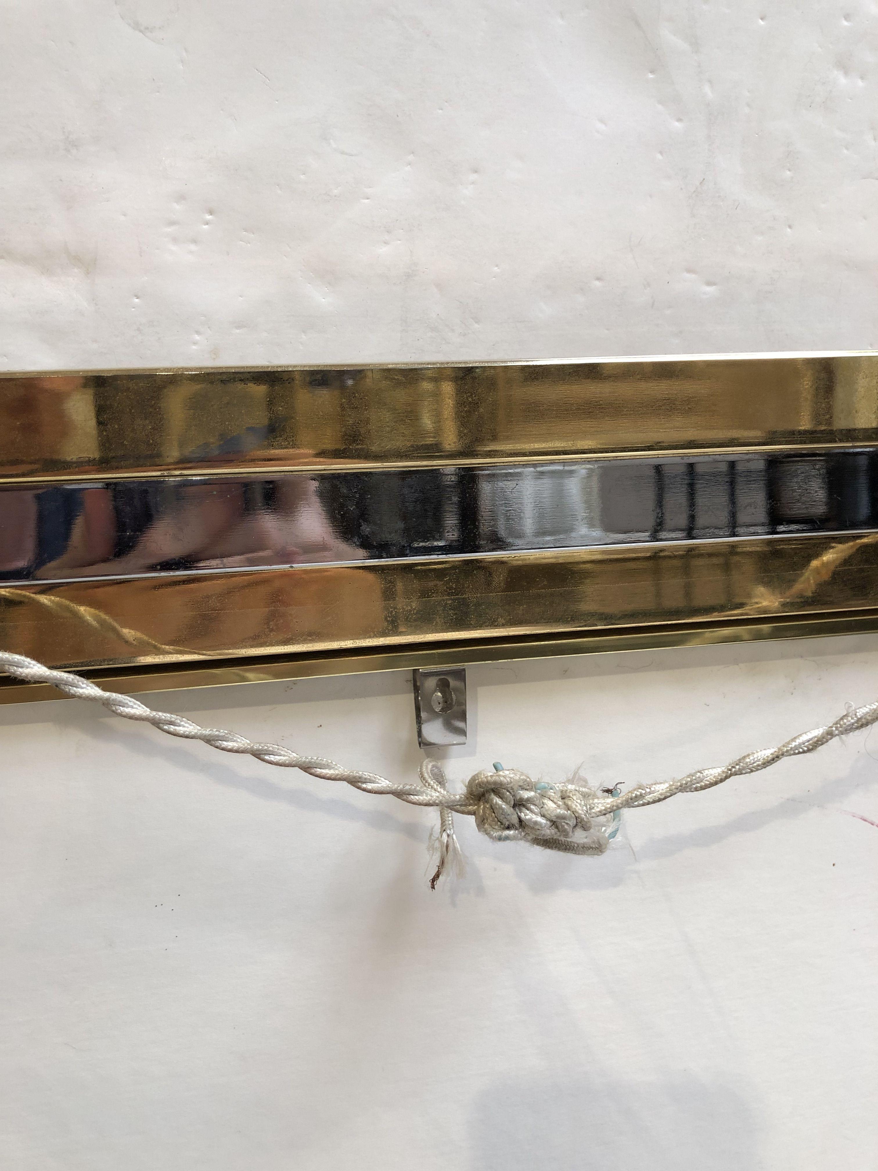Art Deco Style Square Mirror of Brass and Chrome from England (Diameter 35 1/2) 8