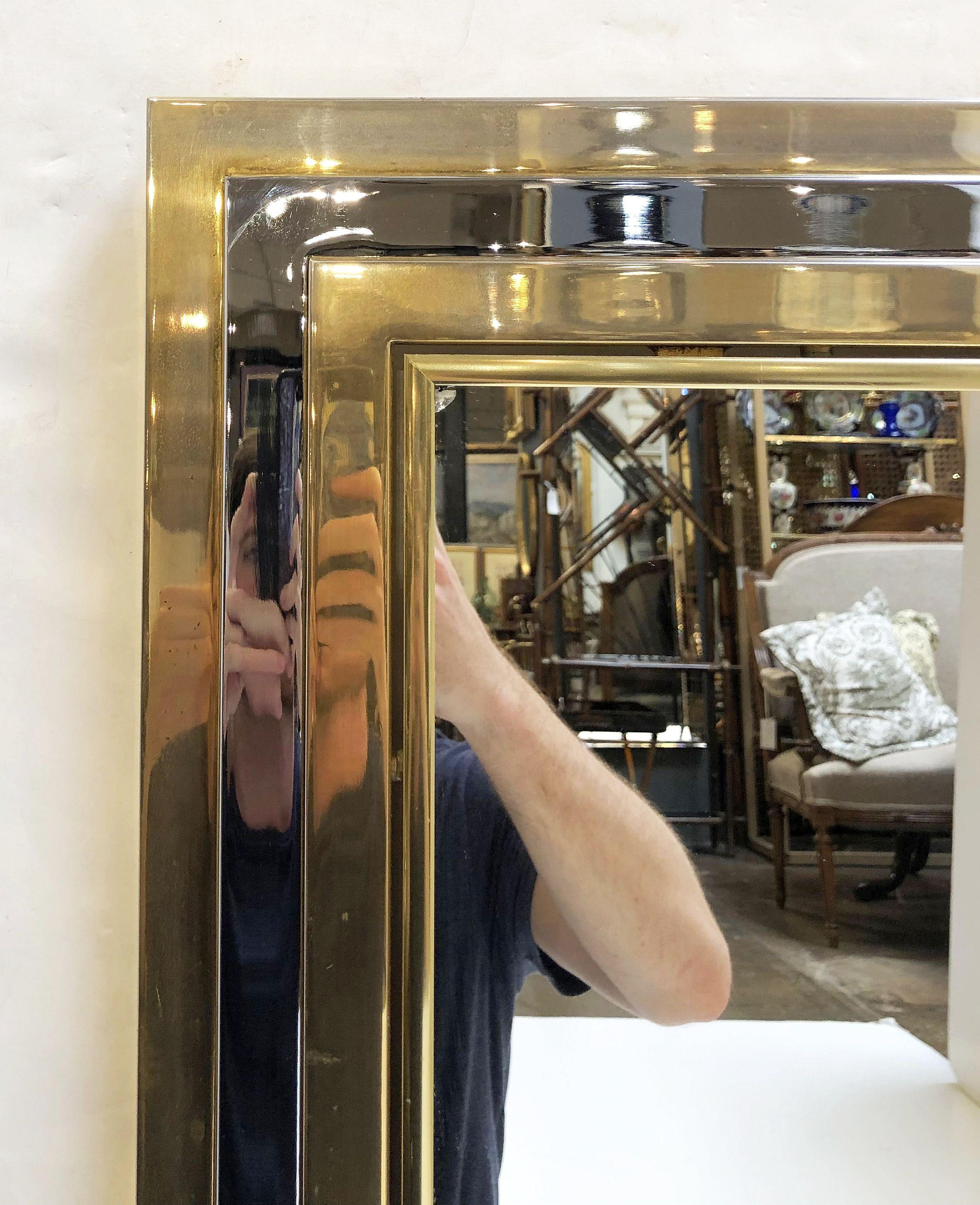 art deco brass mirror