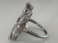 Art Deco Square-Shaped Diamond Cocktail Ring