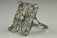 Art Deco Square-Shaped Diamond Cocktail Ring