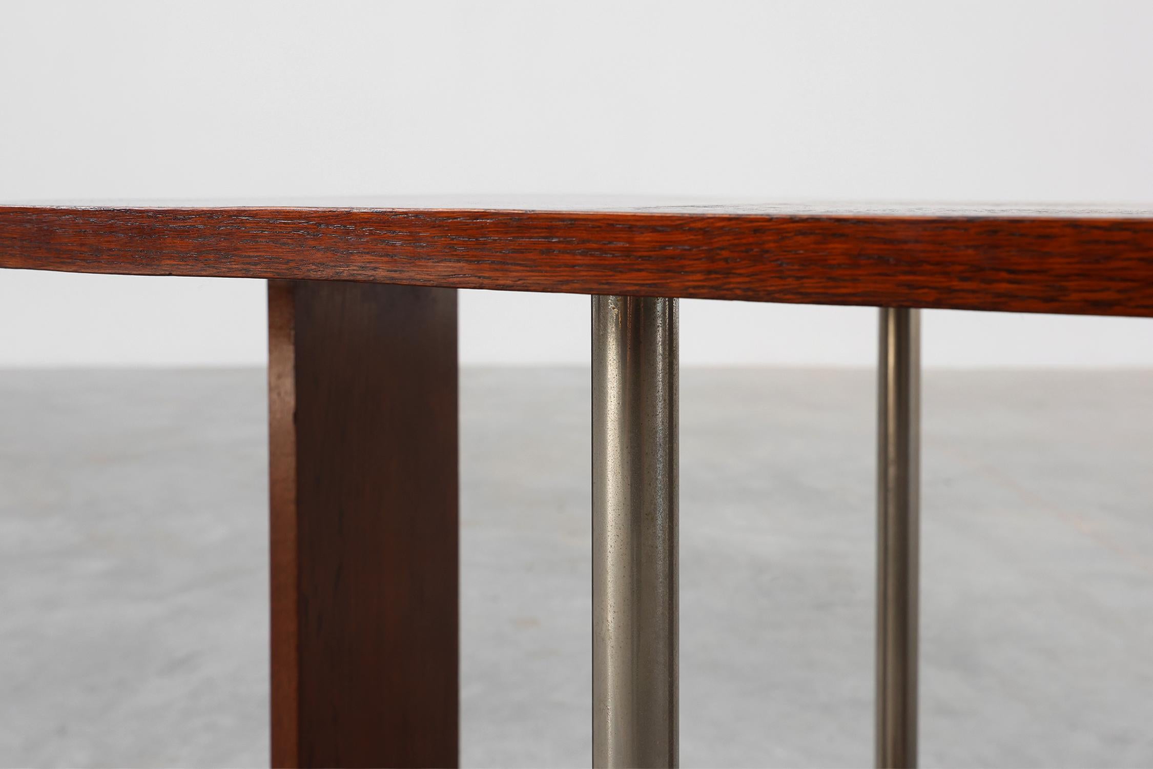 Art Deco square side table in oak veneer, France ca. 1925 For Sale 7