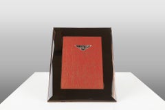 Cornice quadrata Art Deco in legno con vetro a specchio rosa 1930