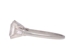 Art Deco square step cut diamond ring, American, circa 1935.