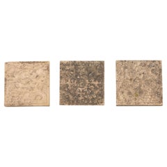 Plaques de jardin carrées en terre cuite Art Déco