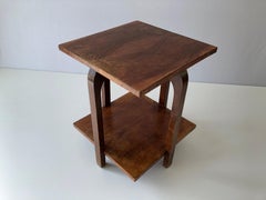 Art Deco Square Wood Corner or End Table, 1940s, Made in Italy