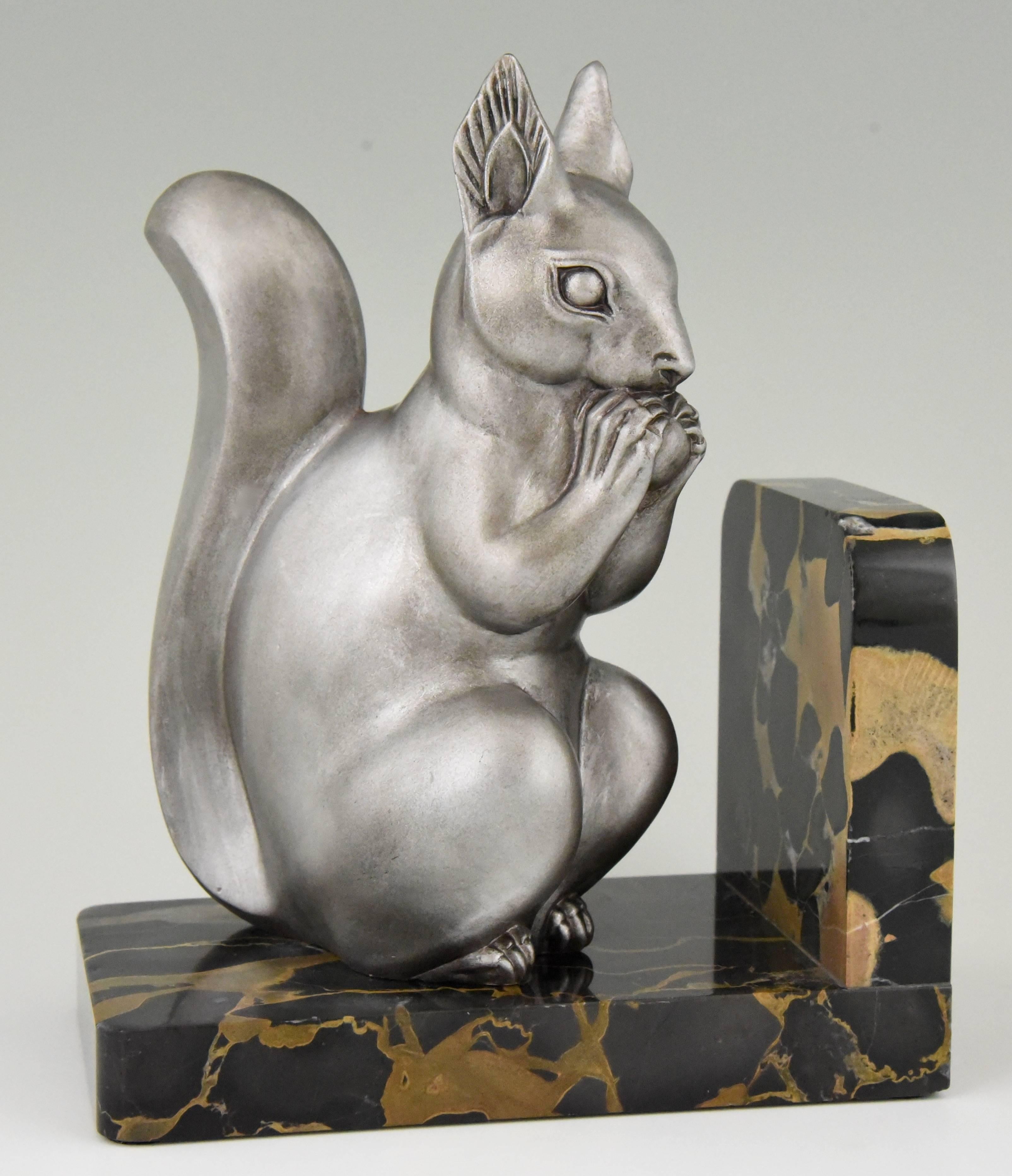 Art Deco Squirrel Bookends by M. Font France, 1930 1
