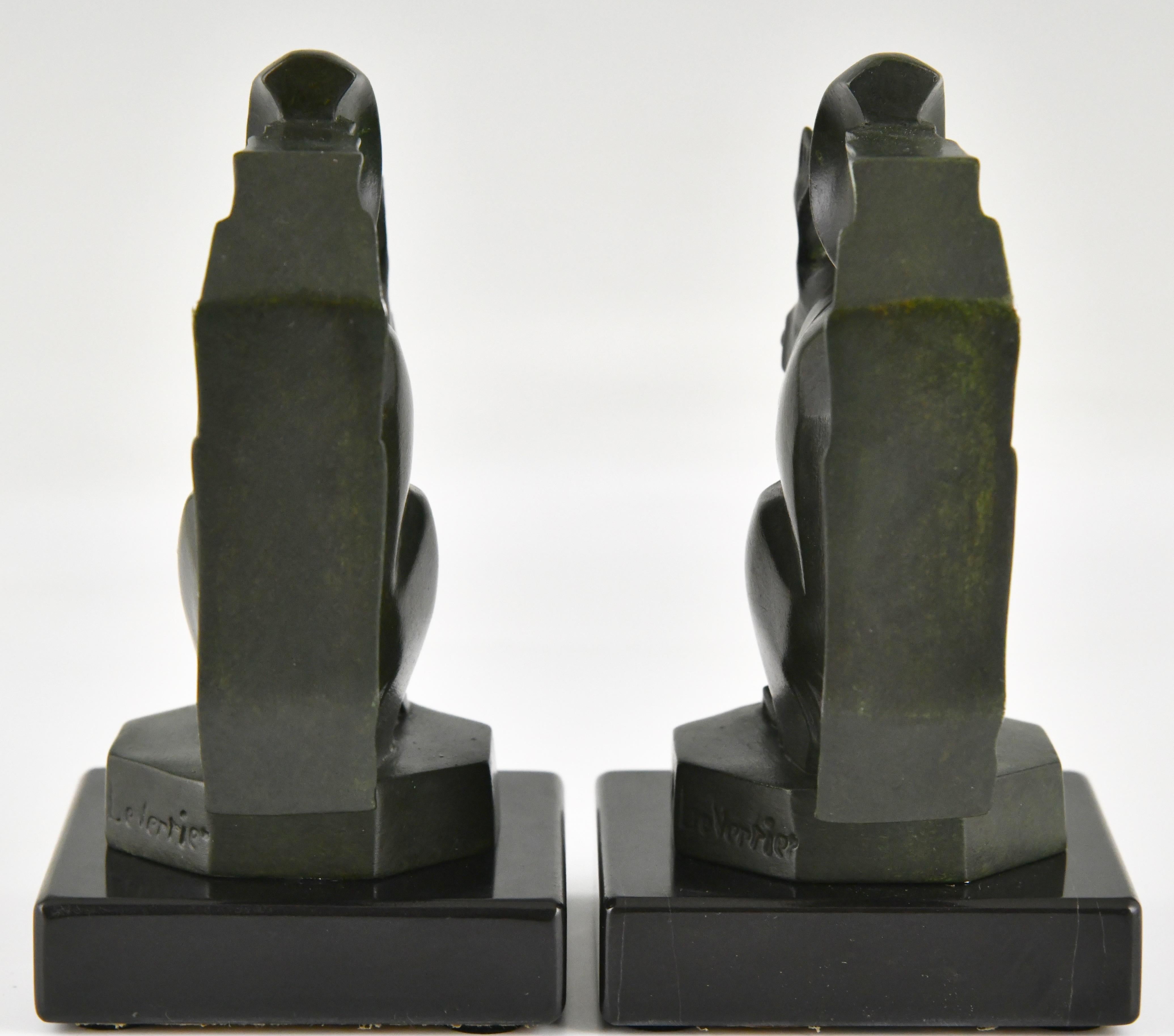 Mid-20th Century Art Deco squirrel bookends by Max Le Verrier France 1930 For Sale