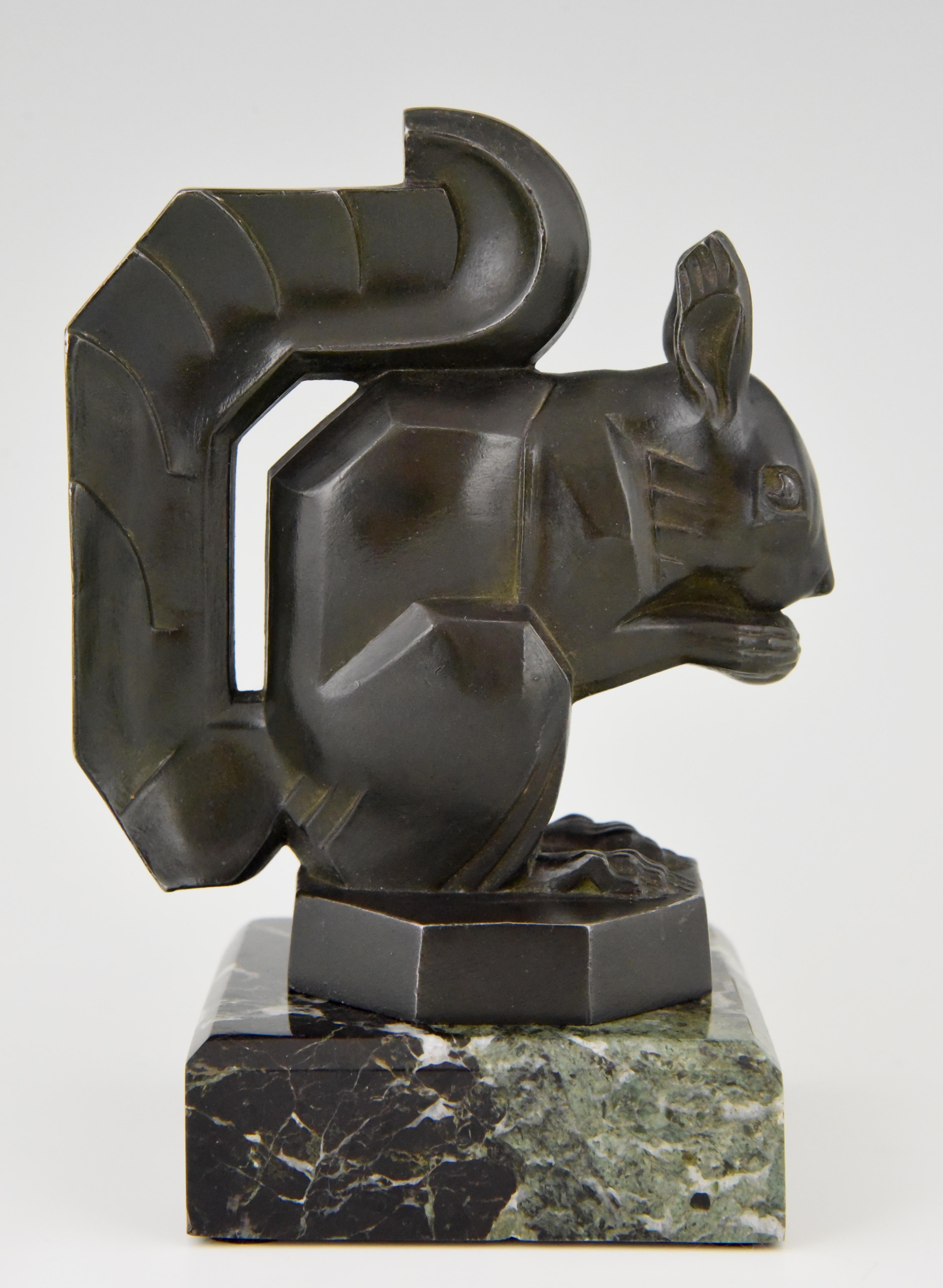 Mid-20th Century Art Deco Squirrel Bookends by Max Le Verrier France, 1930