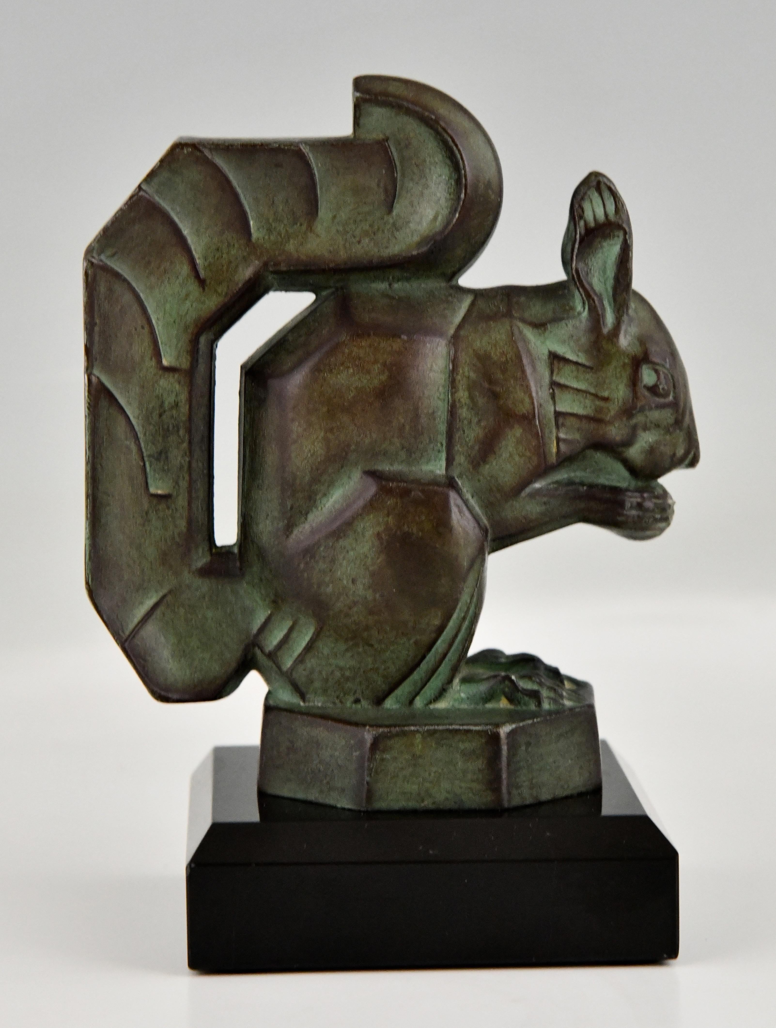 Mid-20th Century Art Deco squirrel bookends by Max Le Verrier France 1930
