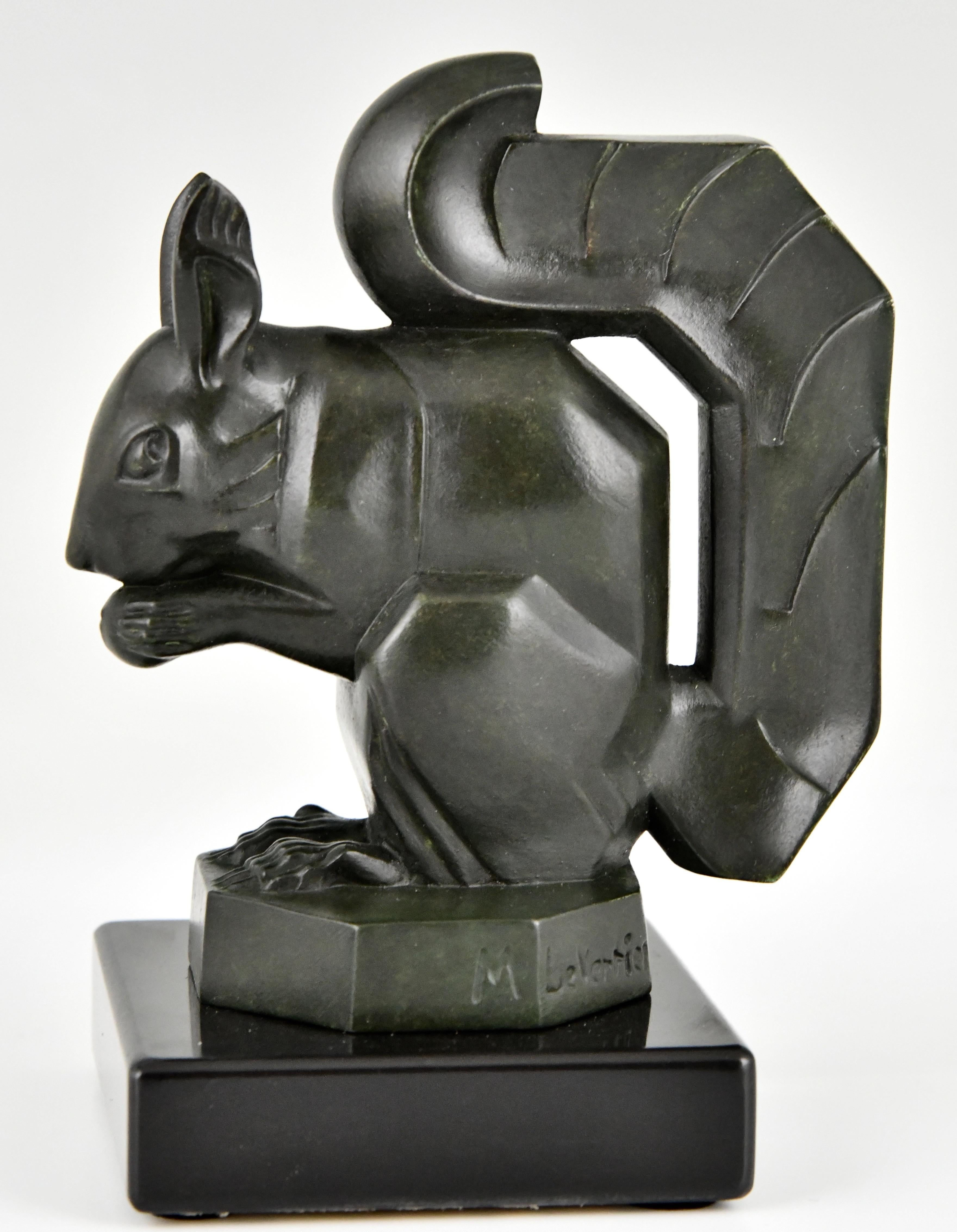 Art Deco squirrel bookends by Max Le Verrier France 1930 For Sale 1