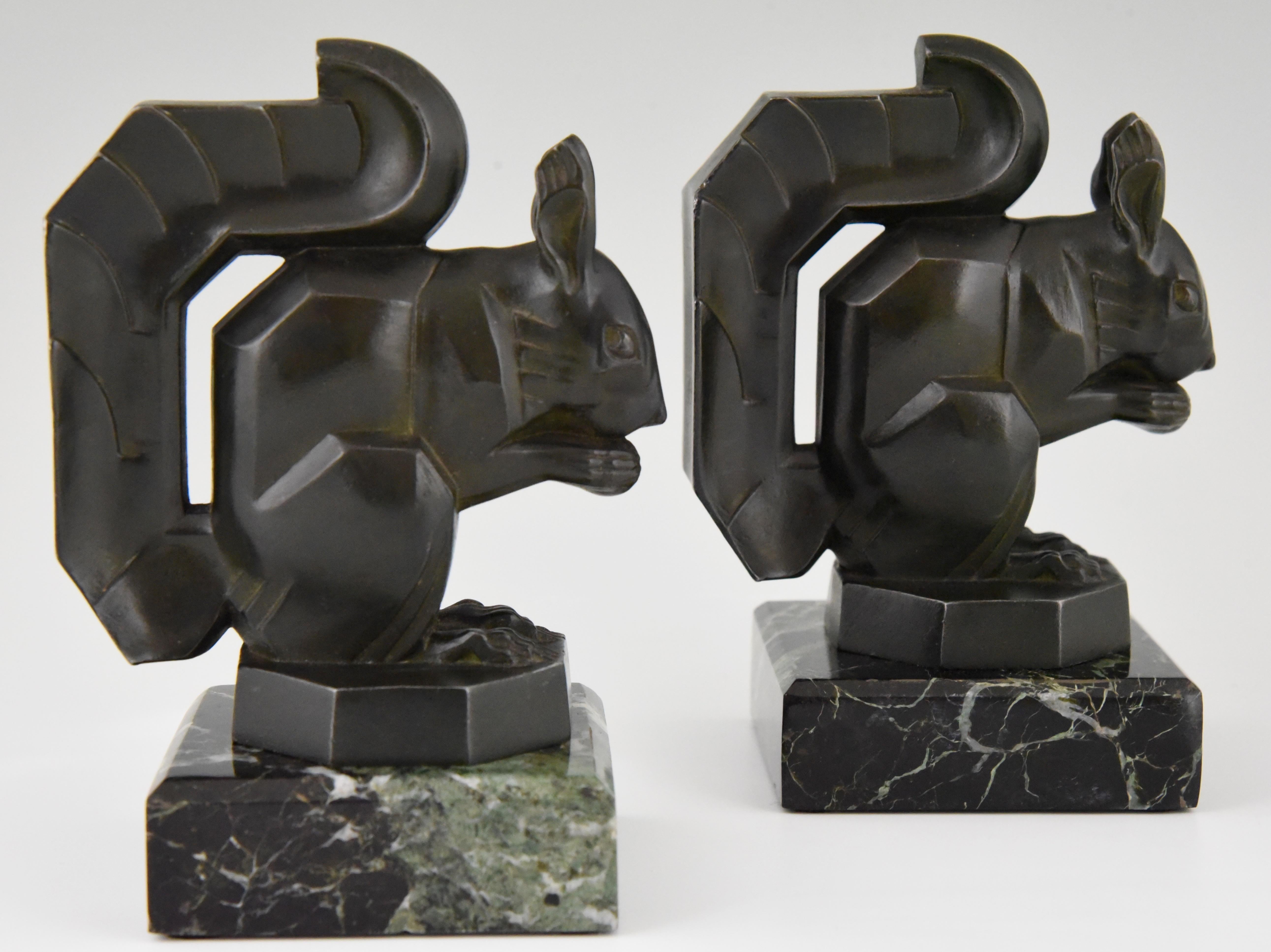 Art Deco Squirrel Bookends by Max Le Verrier France, 1930 1