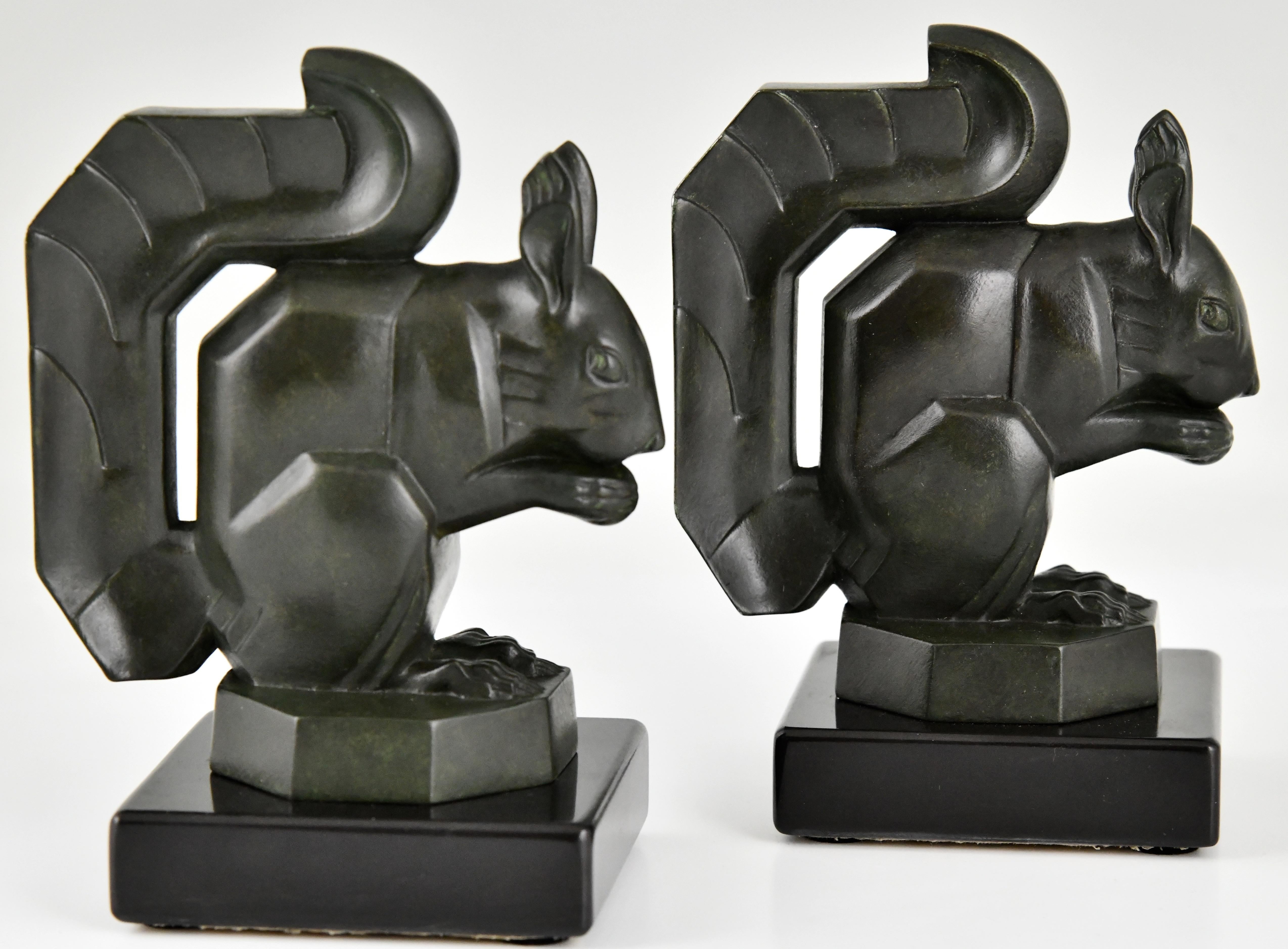 Art Deco squirrel bookends by Max Le Verrier France 1930 For Sale 2