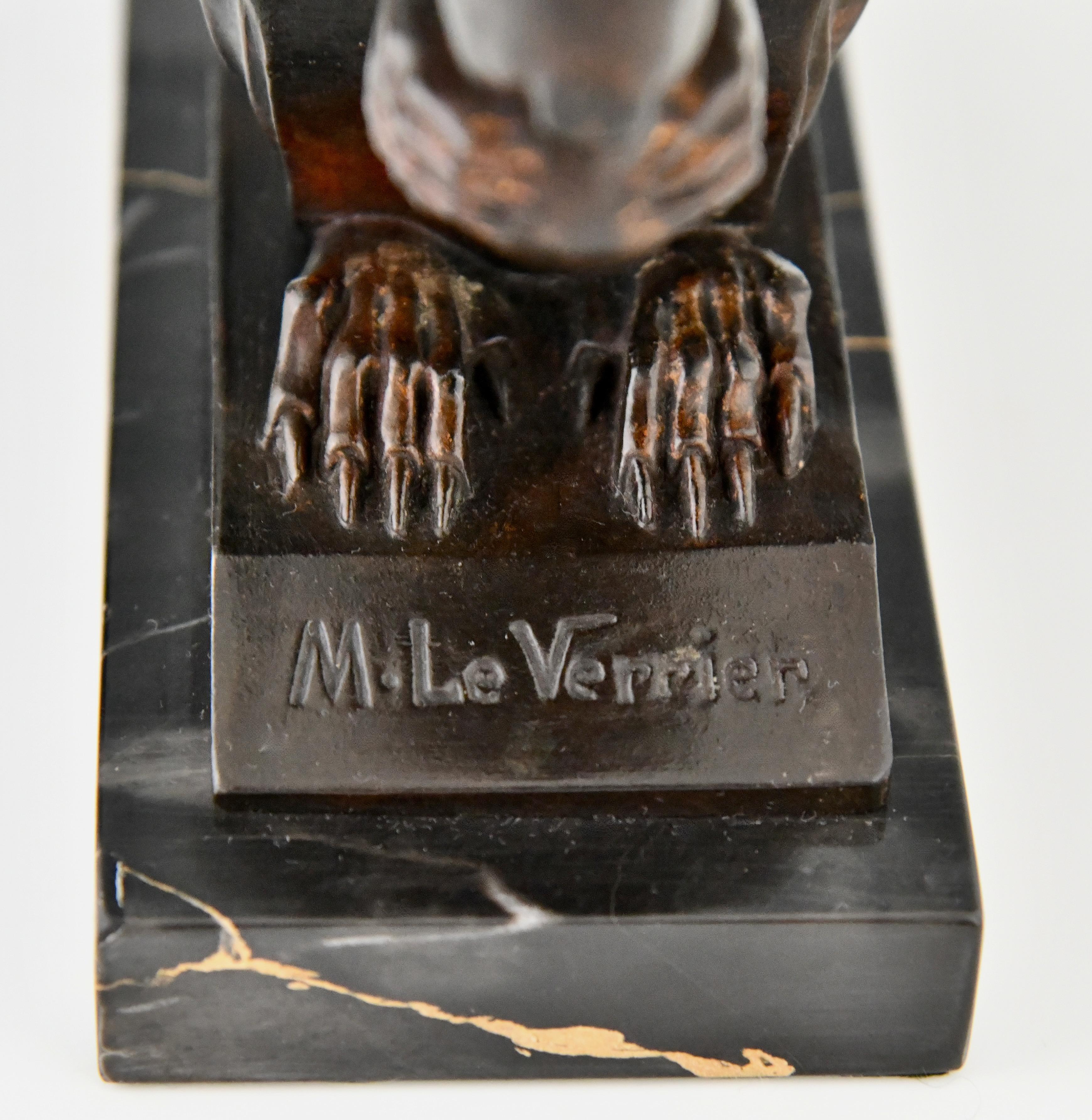 Art Deco Squirrel Bookends by Max Le Verrier Largest Size France 1930 Original 4