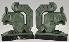 Art Deco Squirrel Bookends by Max Le Verrier Largest Size France 1930 Original